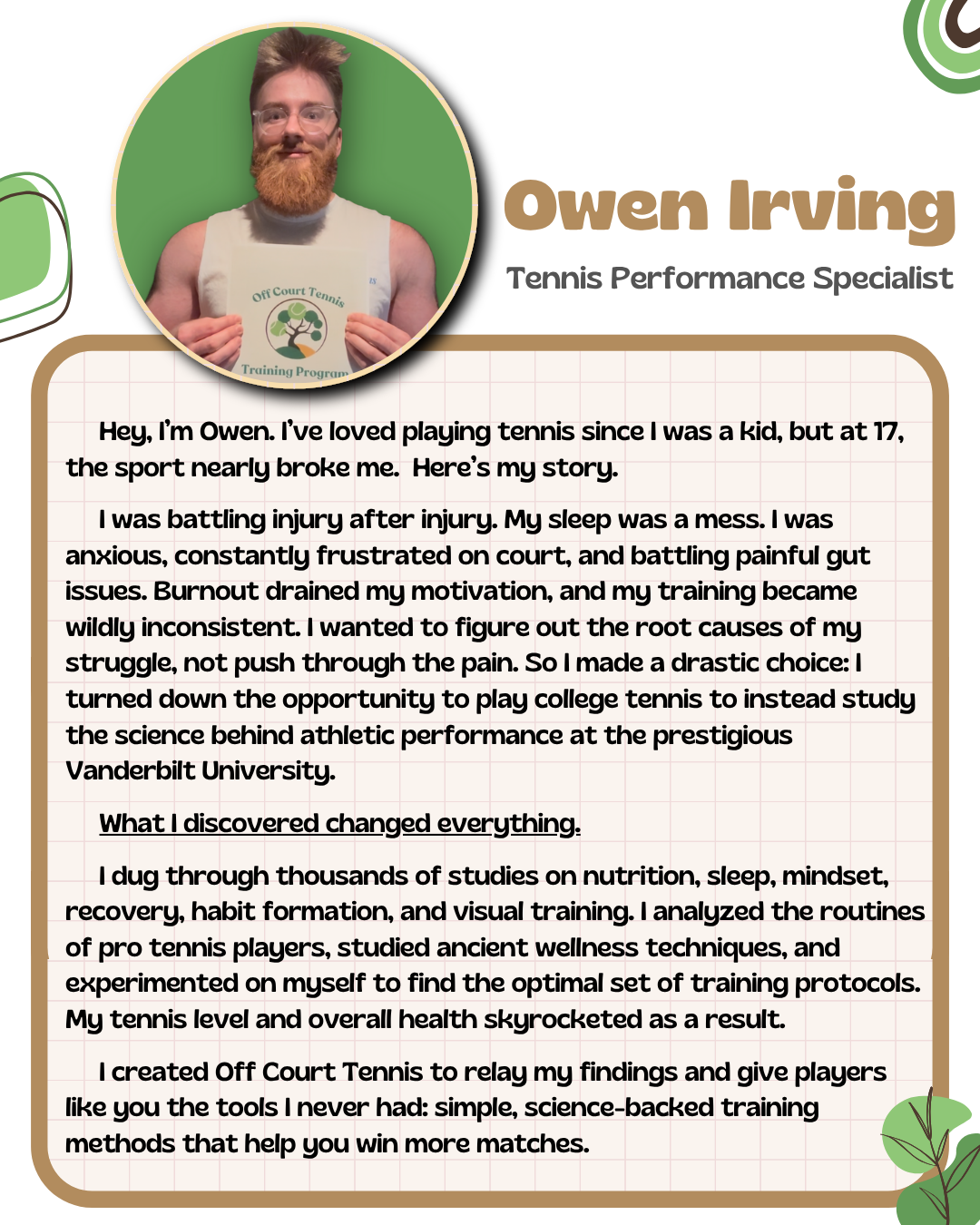 Off Court Tennis Training Program